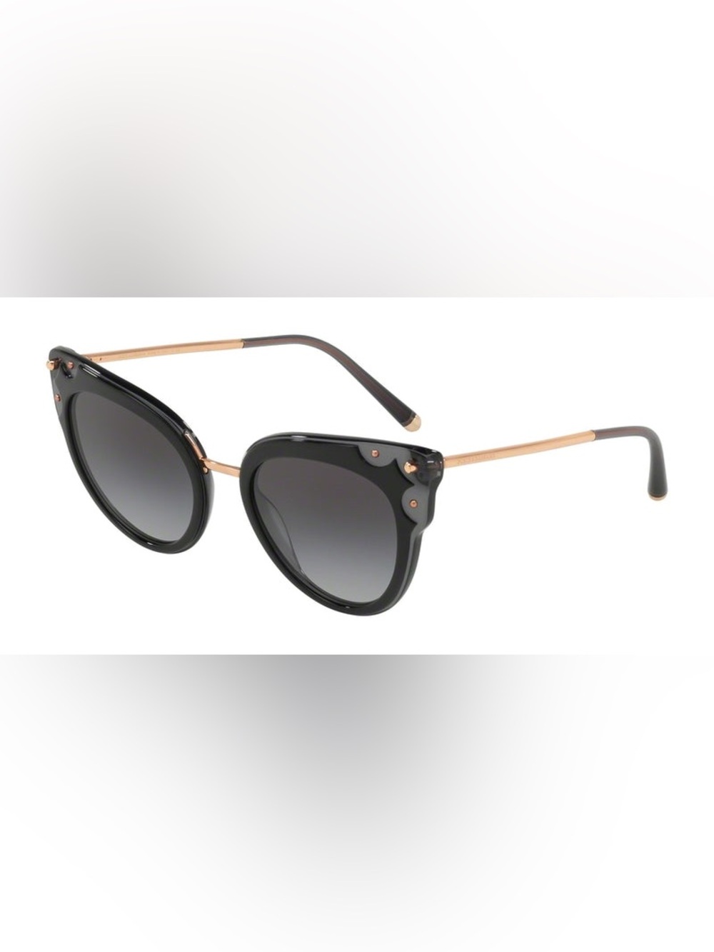 Dolce & Gabbana Women's Black Cat-Eye Sunglasses with Gold Detailing